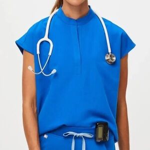 Figs Rafaela scrub top royal blue